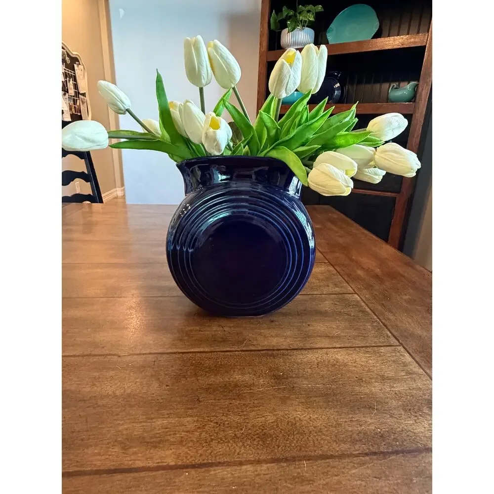 Fiesta Millennium II Cobalt Disc Vase Pitcher HLC USA Commemorative